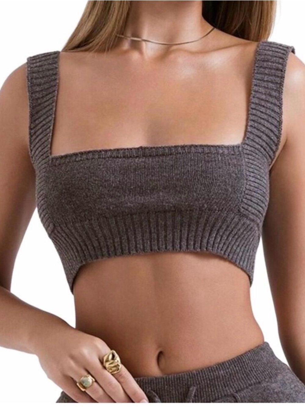 House of CB Sia Ribbed Knit Bralette Top